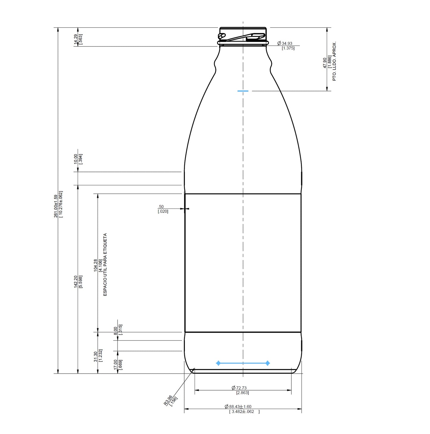 ENVASE DE VIDRIO 4290 FLINT TO X 12 UNIDADES