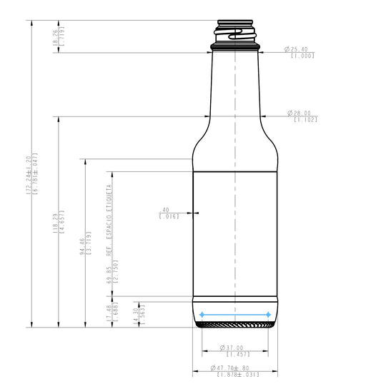 ENVASE DE VIDRIO 4338 FLINT ROSCA X 24 UNIDADES