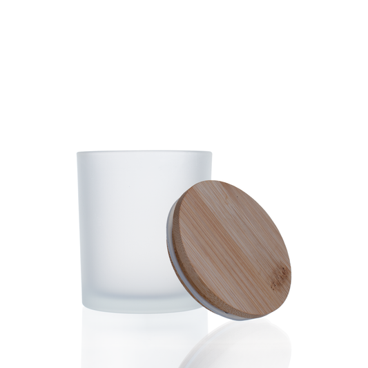 ENVASE DE VIDRIO MB266 ESMERILADO CON TAPA DE MADERA X 12 UNIDADES