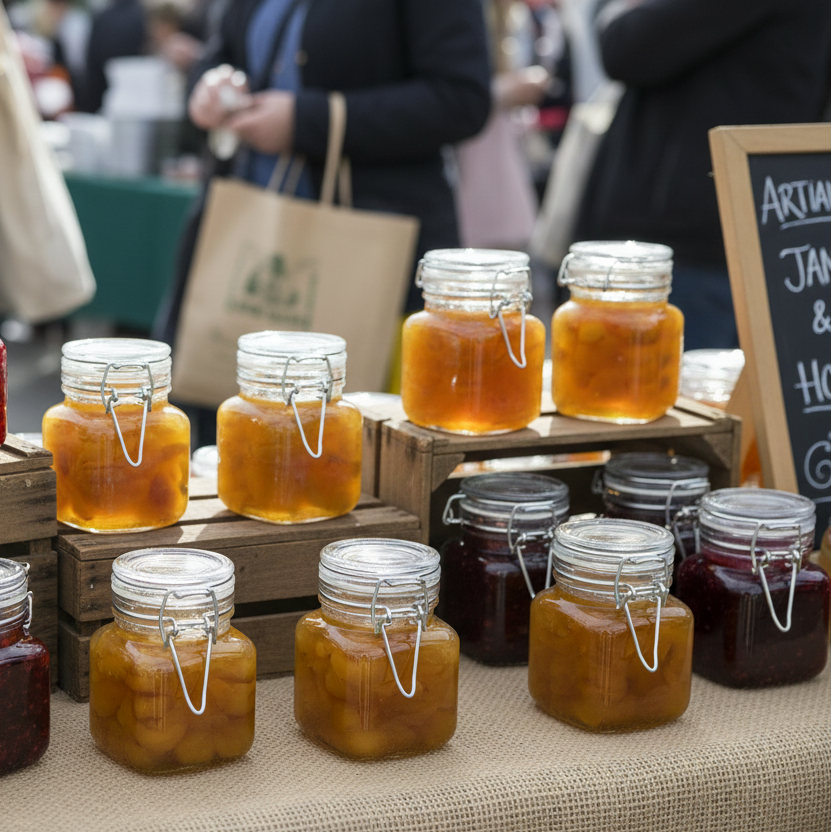 Frascos con cierre clip cerrados en mercado - correcto