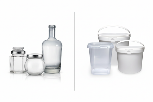 Frascos de vidrio vs plástico: ¿cuál conviene según tu negocio?