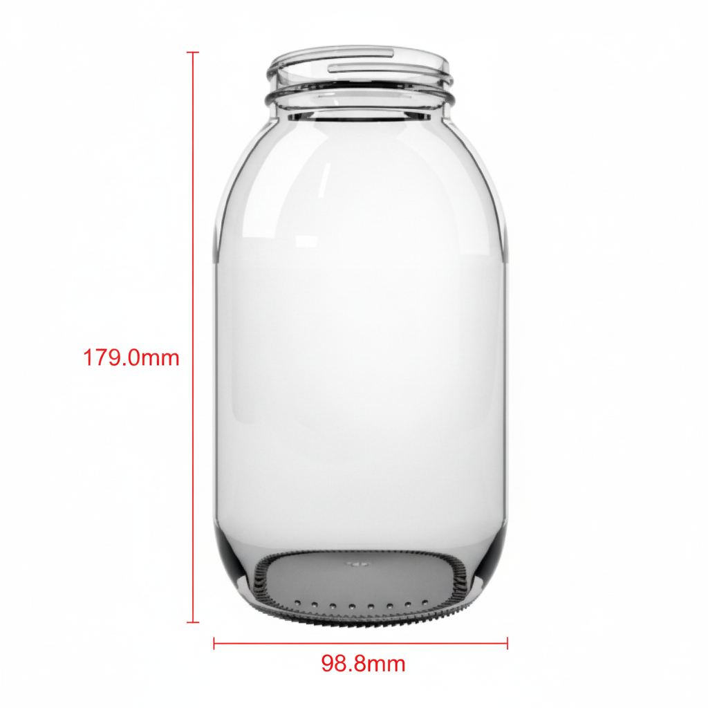 Envase 1265 con medidas sin texto en inglés