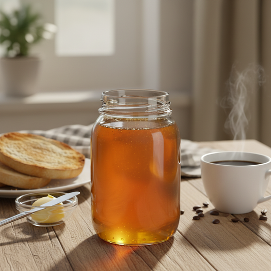 Envase 3368 con miel en desayuno