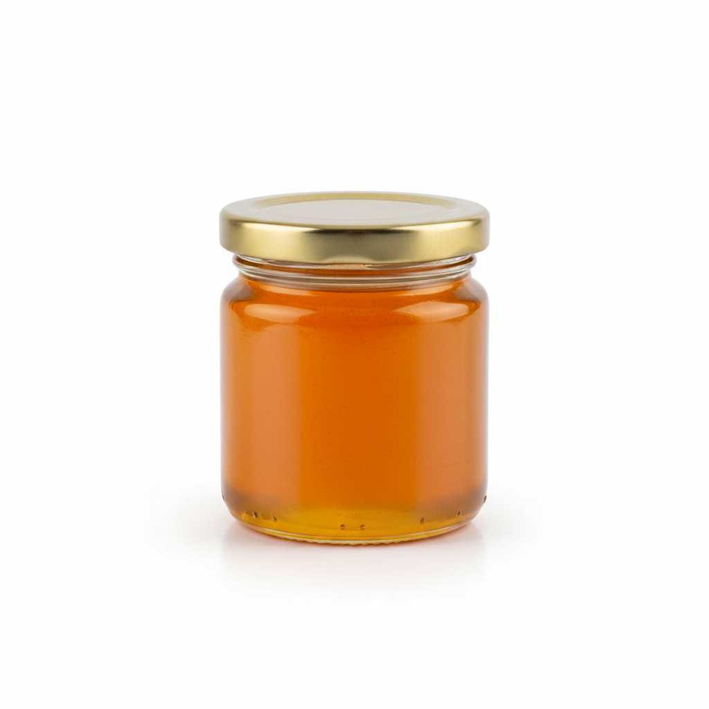 Envase con miel y tapa
