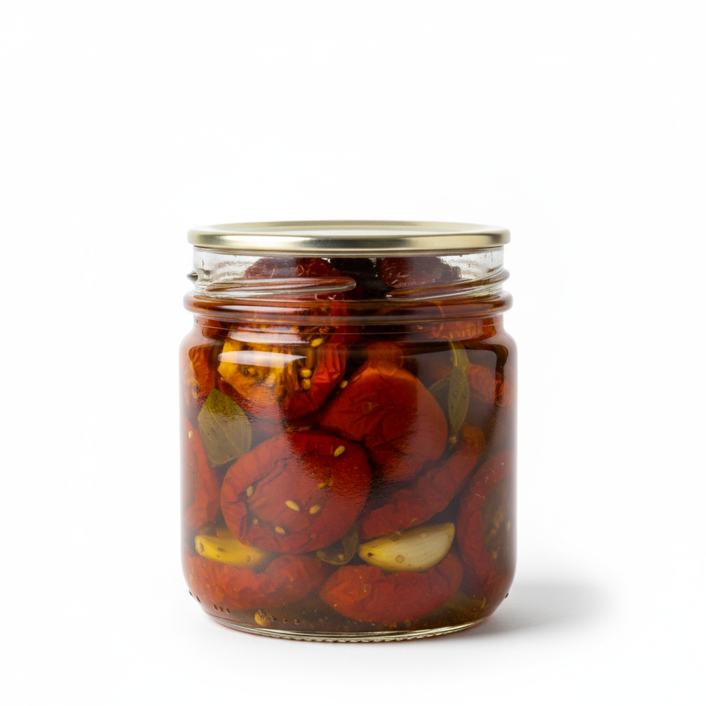 Envase con tomates secos