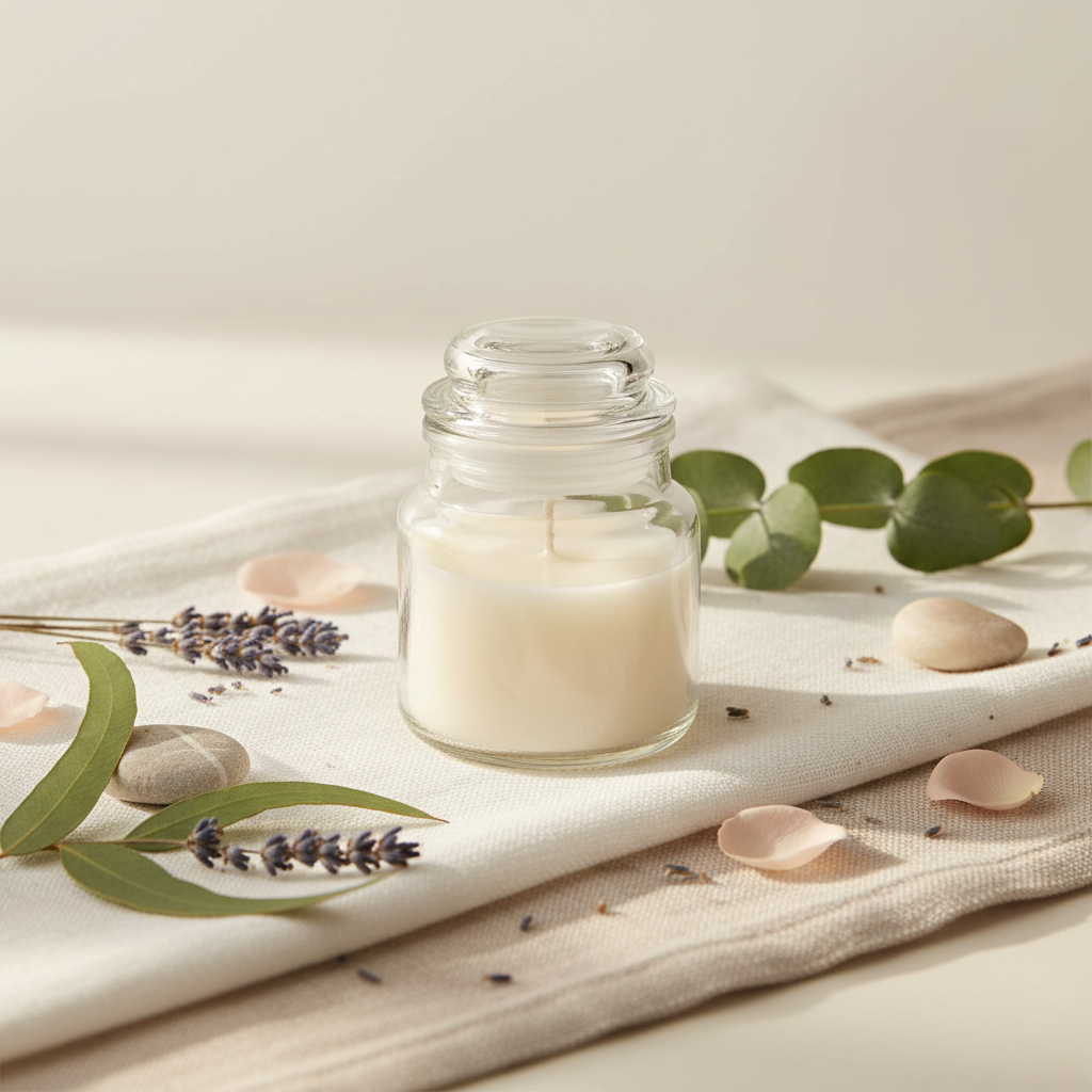 Frasco MB100TV con vela apagada y tapa puesta