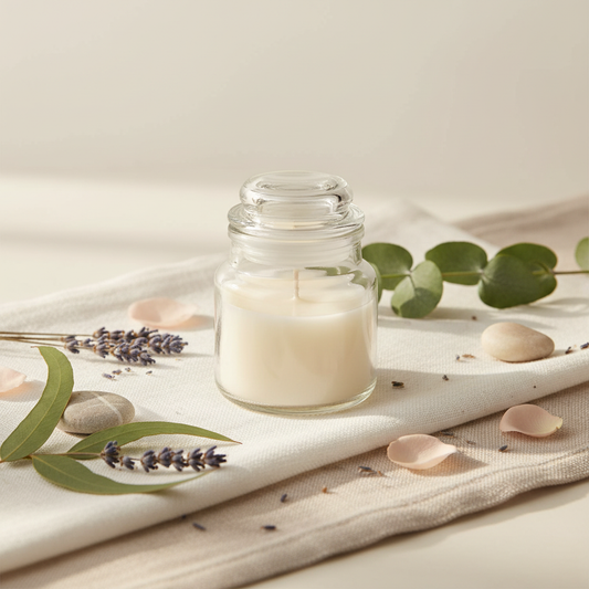 Frasco MB100TV con vela apagada y tapa puesta