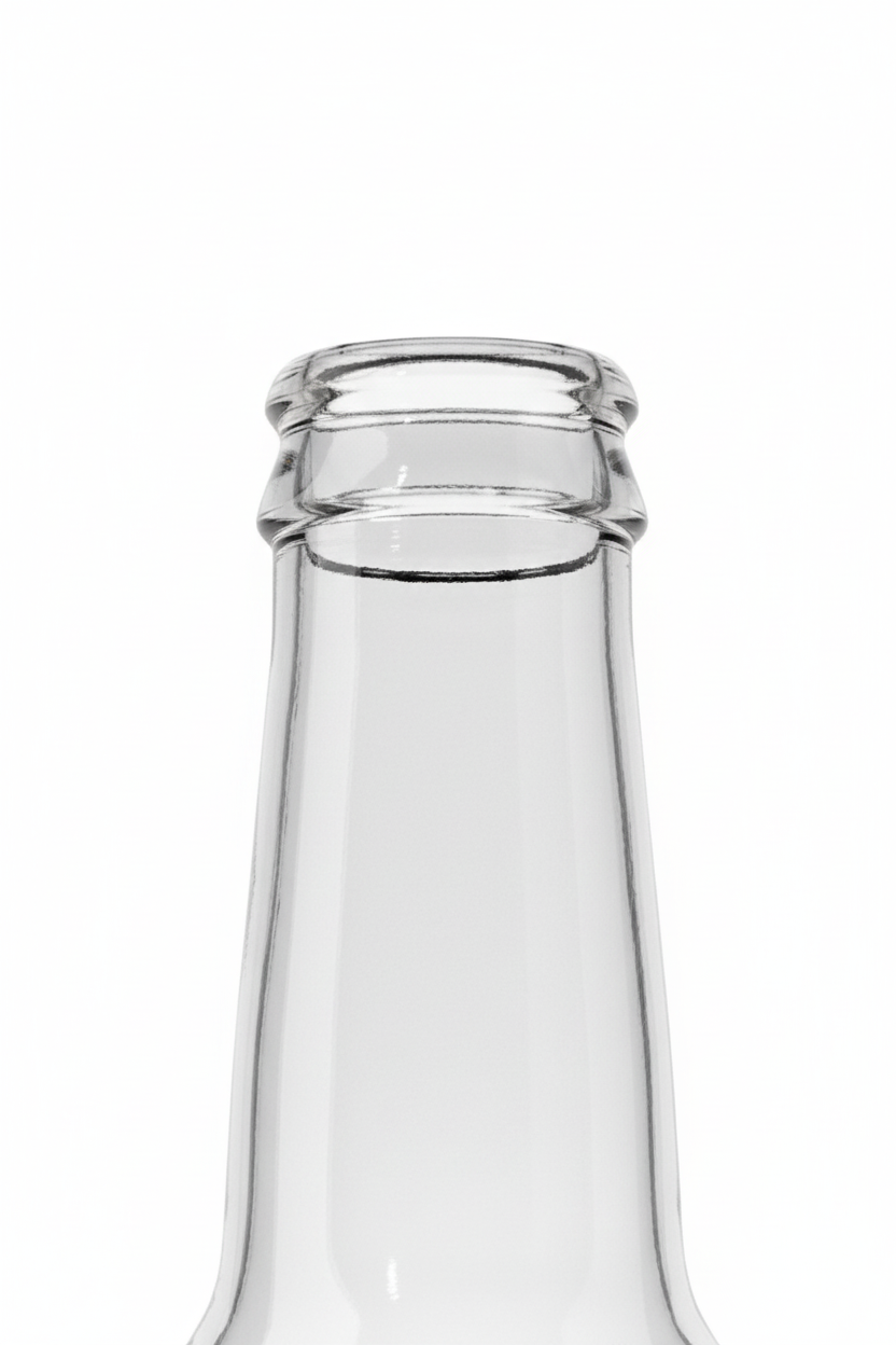 Close-up del cuello y cierre de presión B.26 para tapa corona