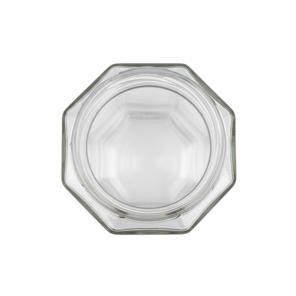 Detalle hexagonal del área de cierre Twist Off 58mm desde arriba