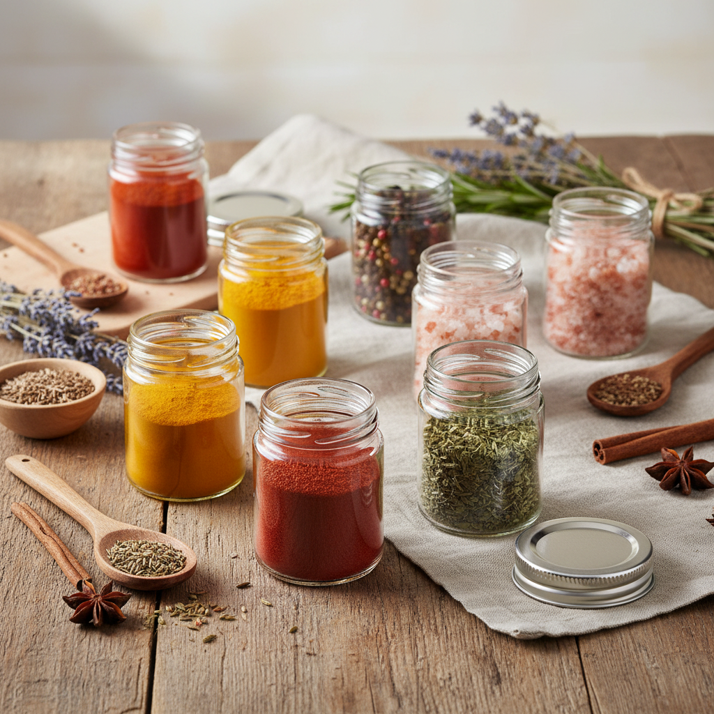 Frasco FLINT 100ml lifestyle cocina artesanal con tapa a un lado