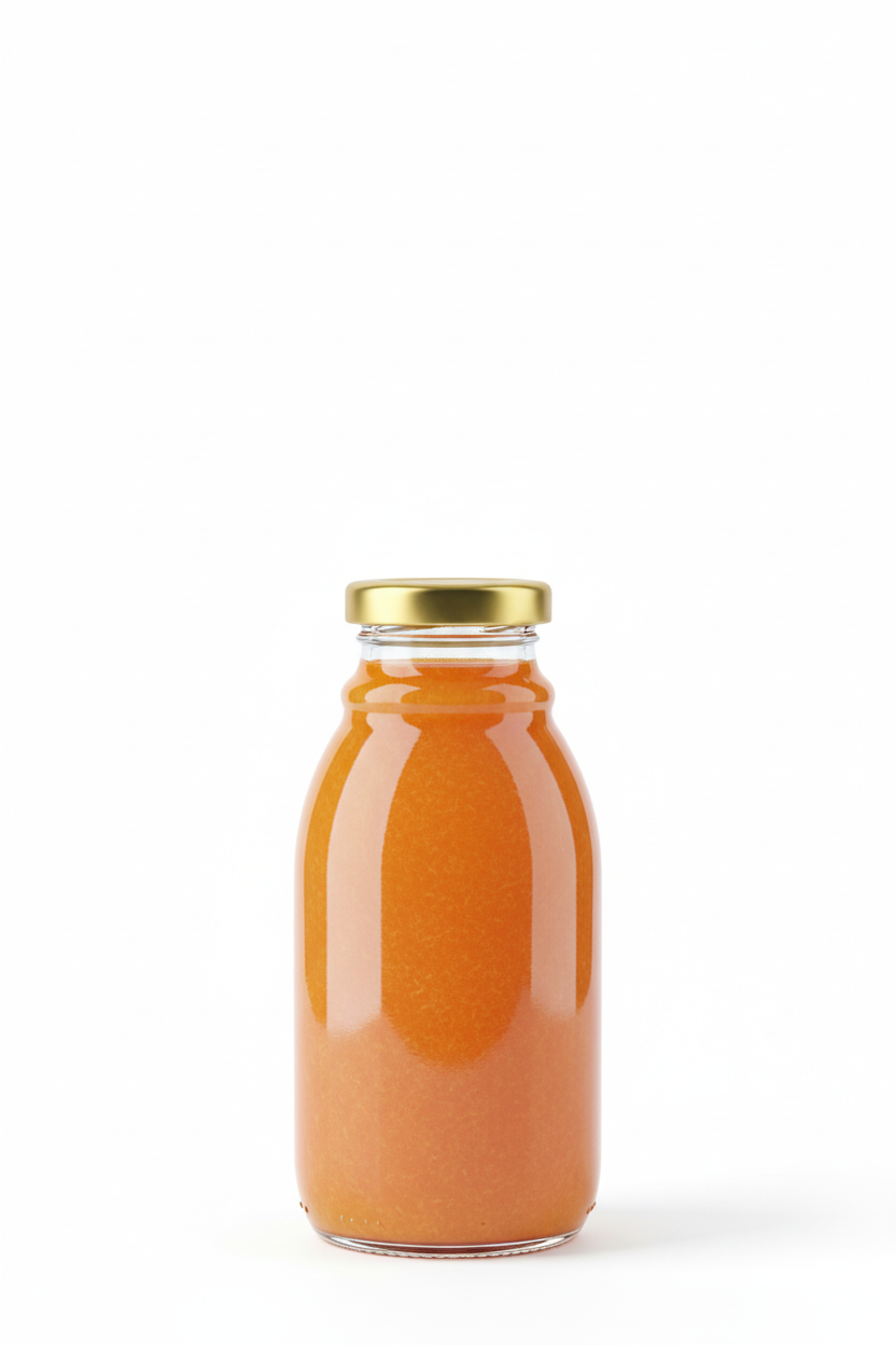 Botella de vidrio 280ml con tapa metálica Twist Off dorada