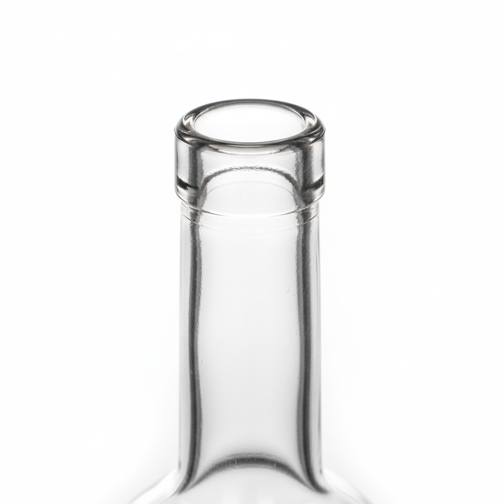Close-up boca Corcho B.30 botella transparente