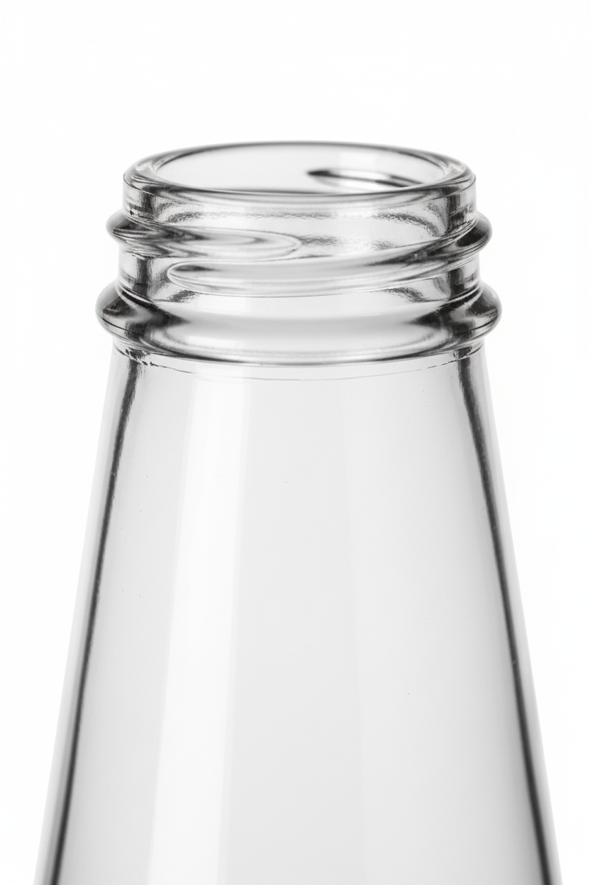 Close-up del cuello y rosca Twist Off B.38 mostrando calidad del acabado