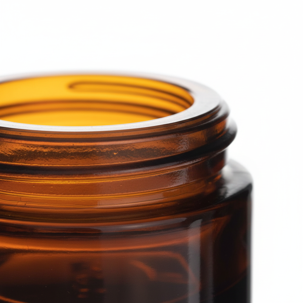 Close-up rosca B.41 del envase de vidrio ámbar 15ml