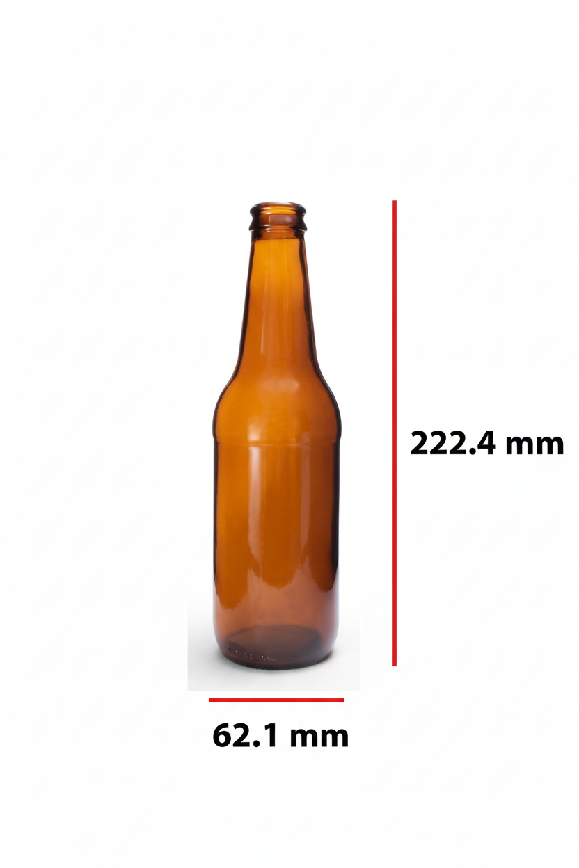 Dimensiones de la botella: 222.4mm de alto x 62.1mm de diámetro