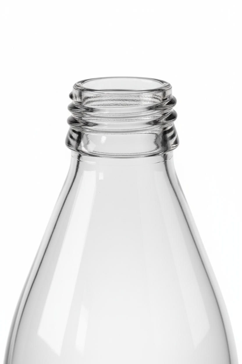 Close-up del cuello y rosca B.28 mostrando calidad del acabado