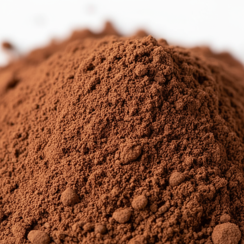Close-up textura cocoa en polvo natural