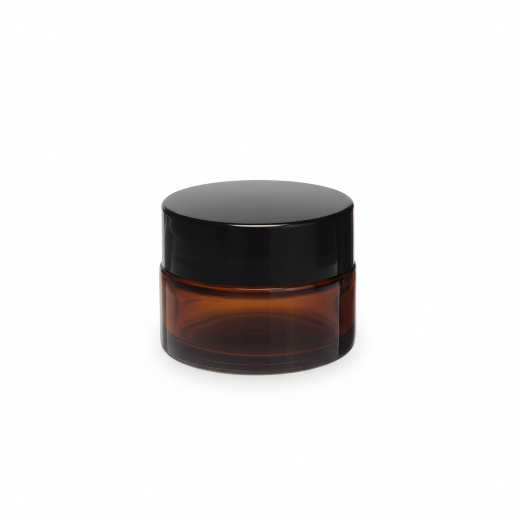 Envase de vidrio ámbar 15ml con tapa incluida ensamblada