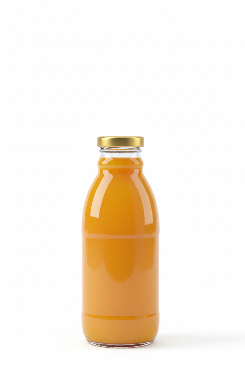 Botella de vidrio 400ml con tapa metálica Twist Off dorada