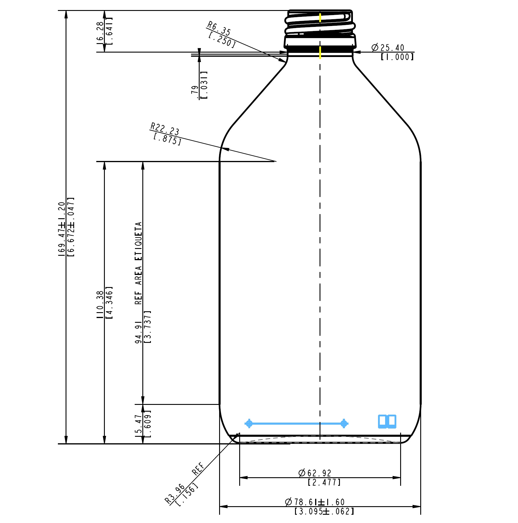 ENVASE DE VIDRIO 1253 AMBAR PILFER