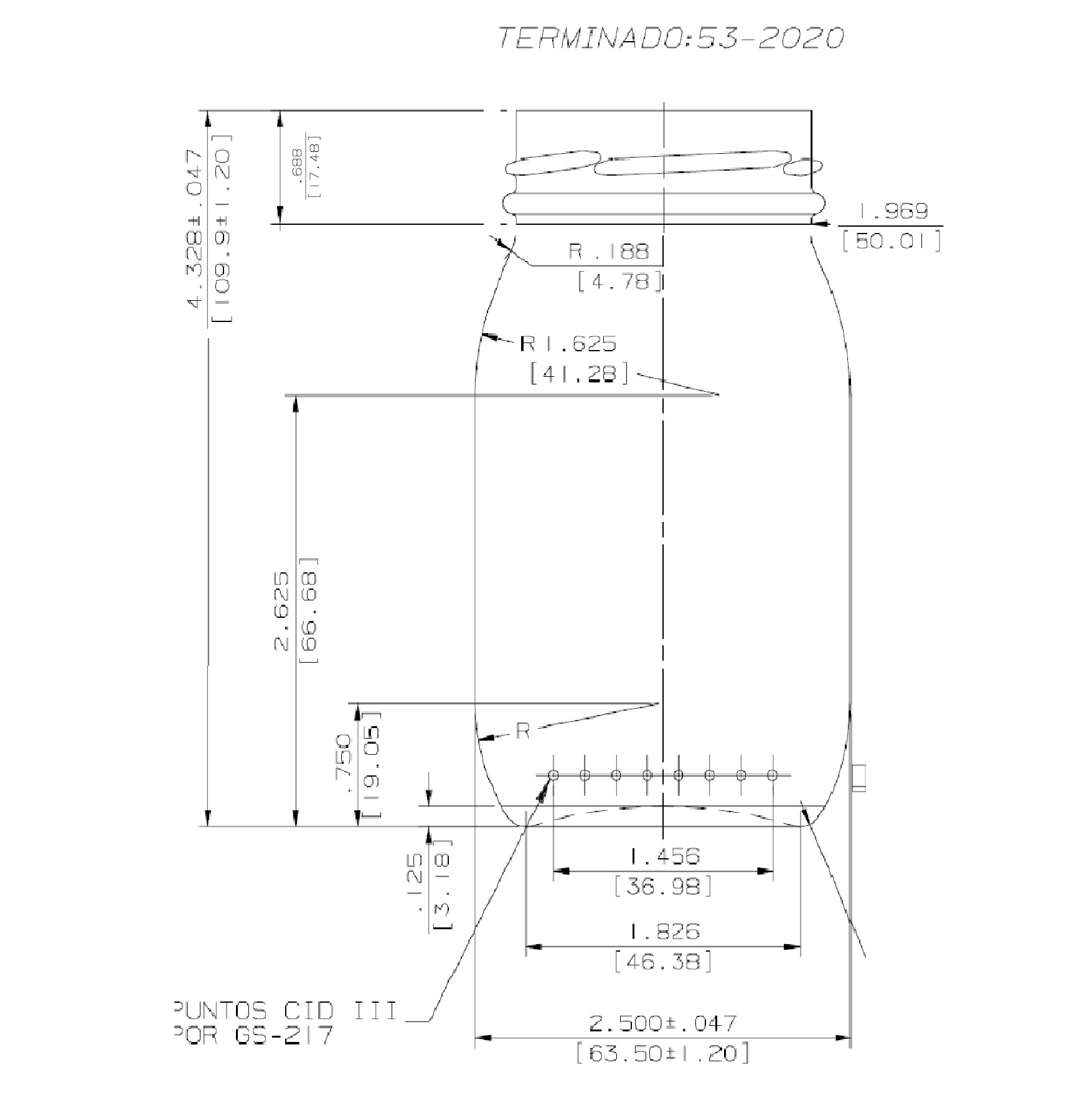 ENVASE DE VIDRIO 1261 FLINT T3