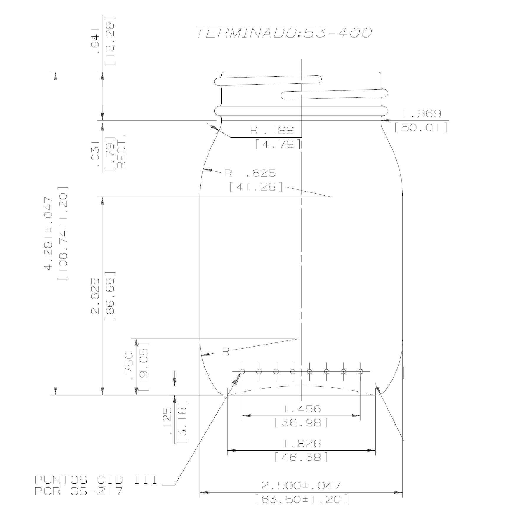 ENVASE DE VIDRIO 1261 FLINT TAPA ROSCA
