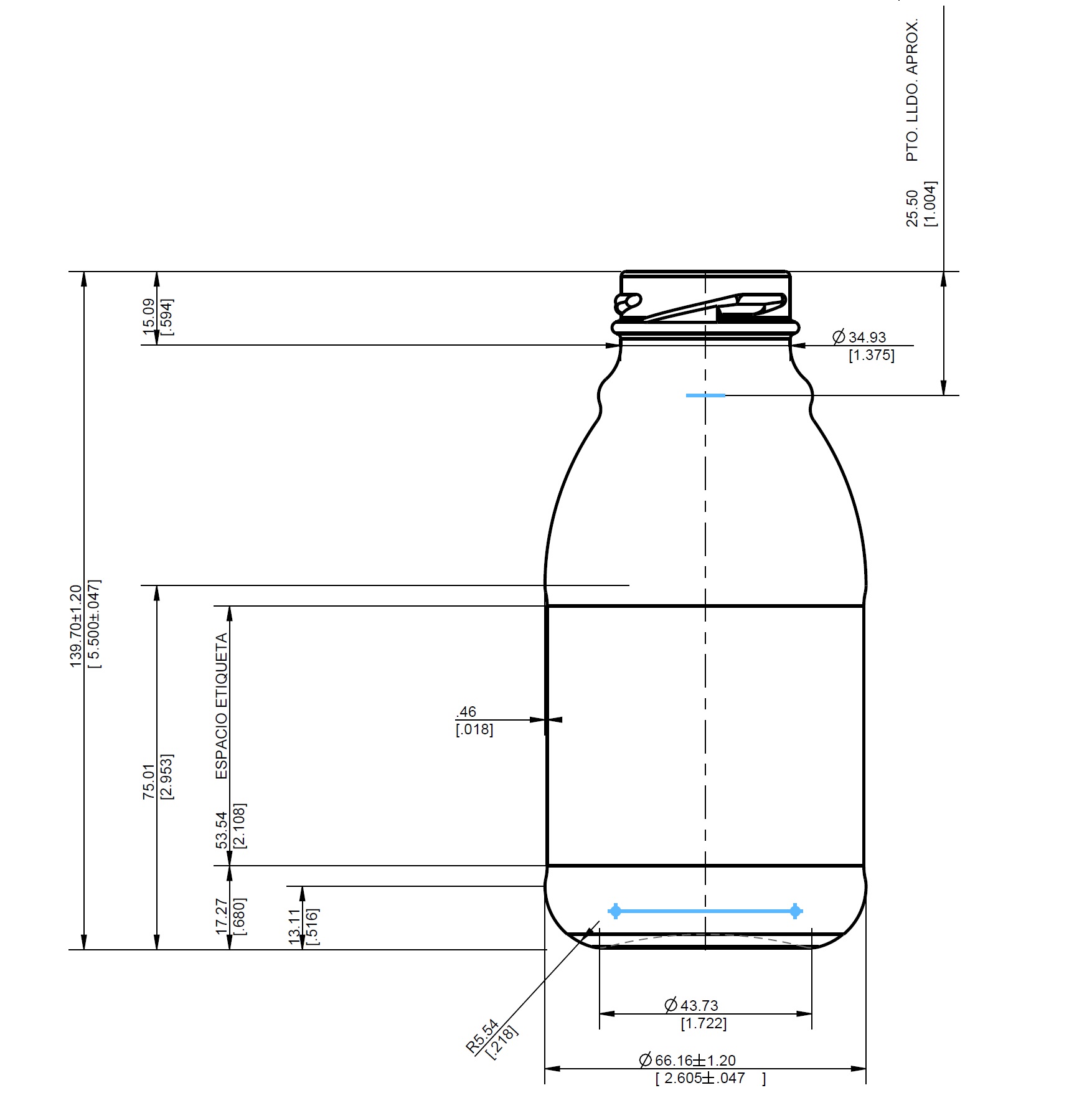 ENVASE DE VIDRIO 4423 FLINT T