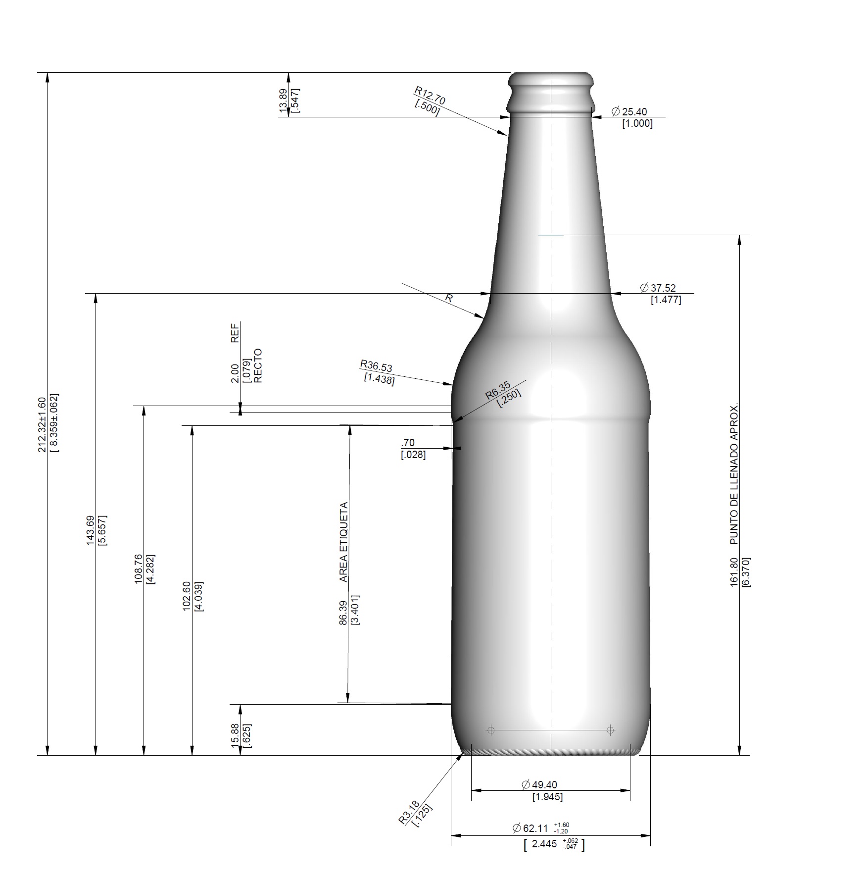 ENVASE DE VIDRIO 7665 AMBAR PRESIO